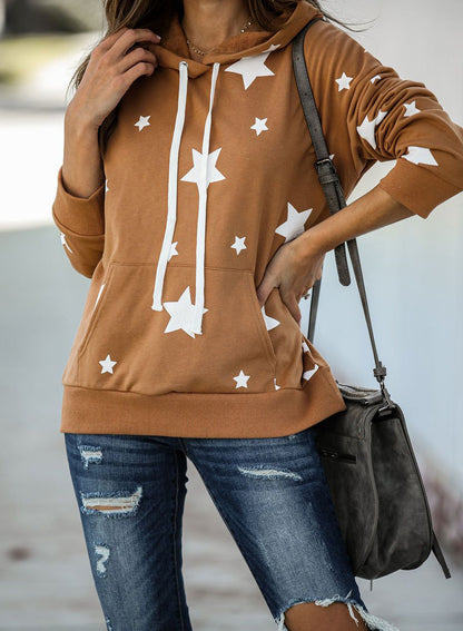 Sudadera de mezcla de algodón con capucha y estrellas