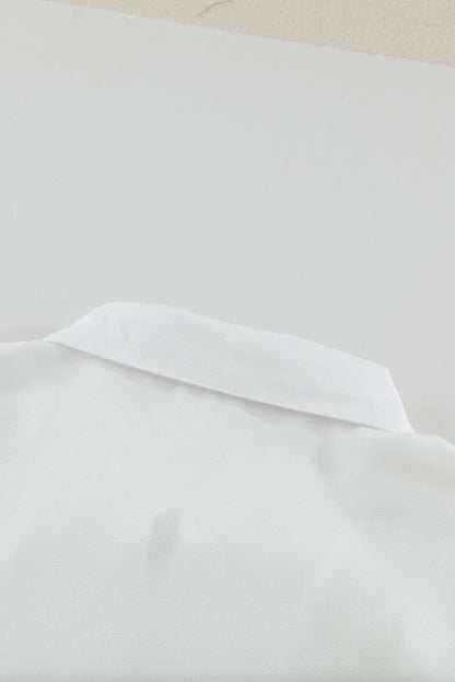 Chemise boutonnée à épissure de dentelle