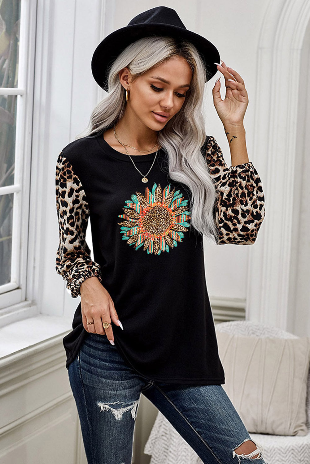 Top recto con estampado de leopardo Sweet Spot