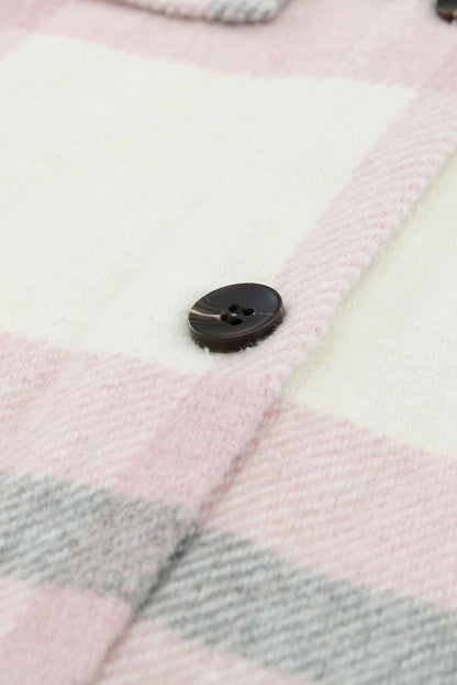 Veste à carreaux avec poche pour femme