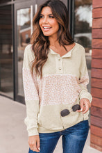 Oatmeal Colorblock Animal Print Pullover