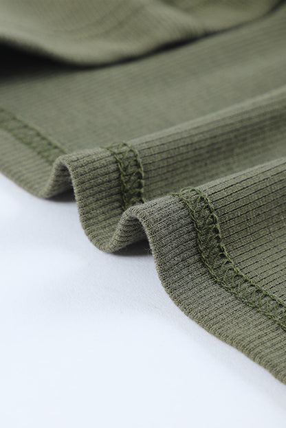 U Neck Button Knit Long Sleeve Top