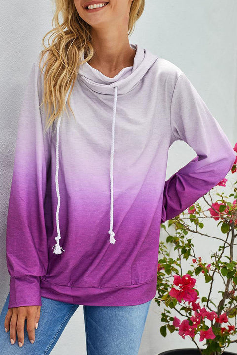Ombre Pullover Long Sleeve Hoodie