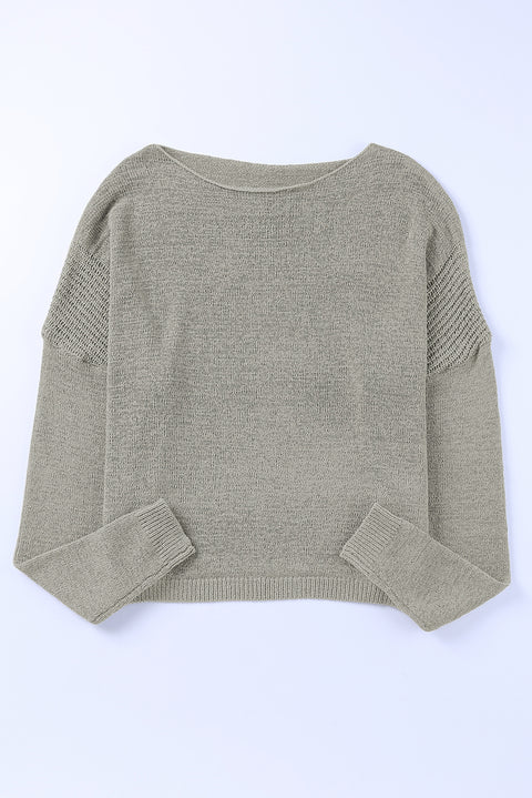 Solid Drop Shoulder Pullover Sweater