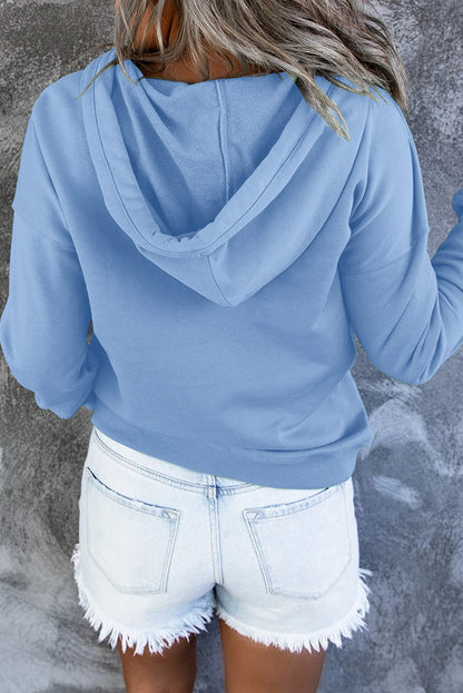 Sweat à capuche à boutons-pression avec poche