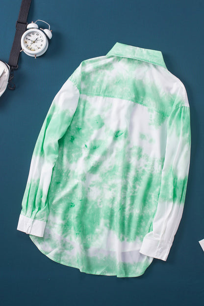 Whirlwind Tie Dye Button Shirt with Pocket