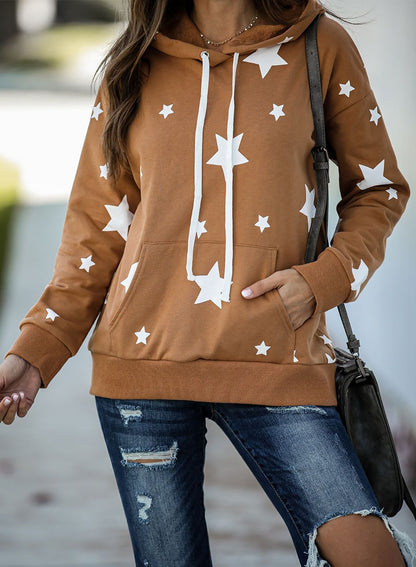 Sudadera de mezcla de algodón con capucha y estrellas