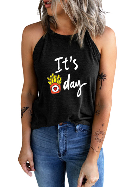 Solid Color Crew Neck Tank Top