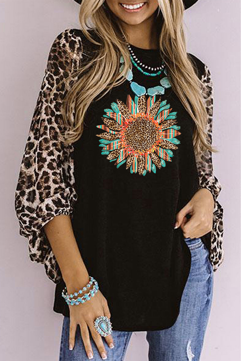Top recto con estampado de leopardo Sweet Spot