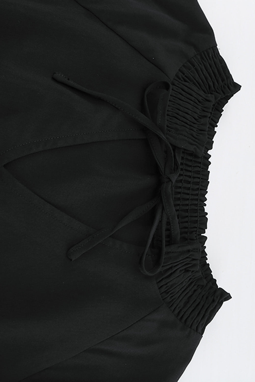 Khaki Bubble Sleeve Split Neck Ruffle Tunic Dress