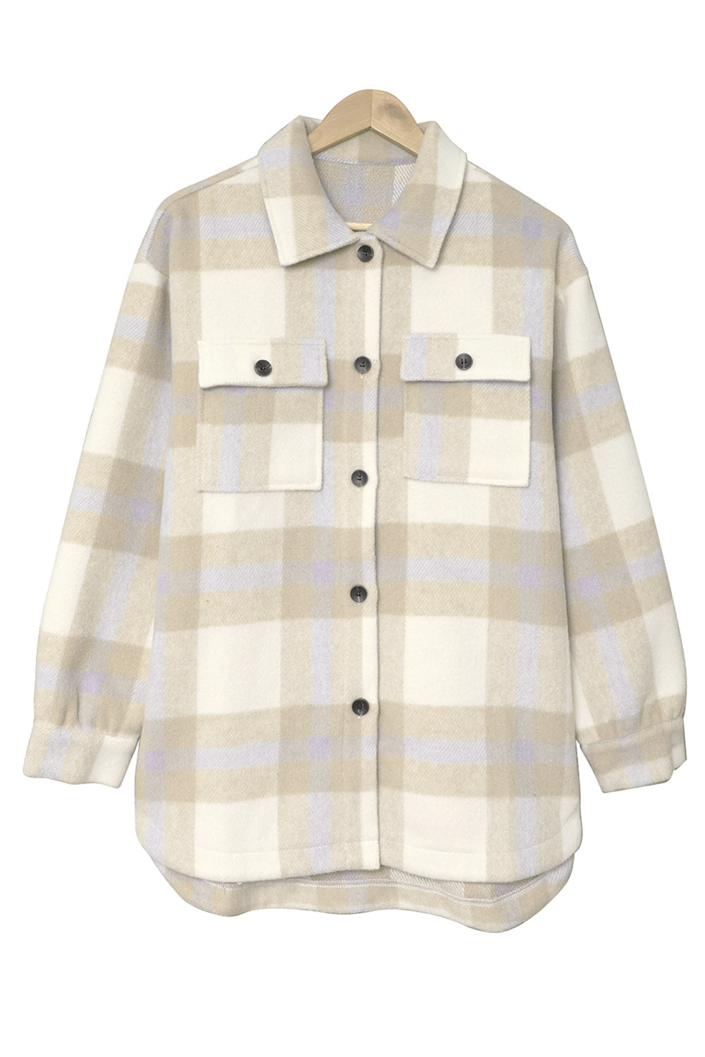 Veste à carreaux avec poche pour femme