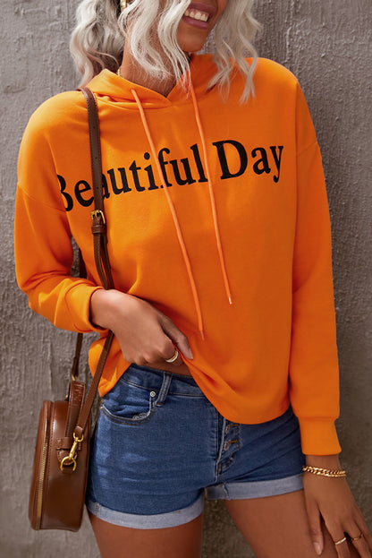 Beautiful Day Letters Graphic Hoodie