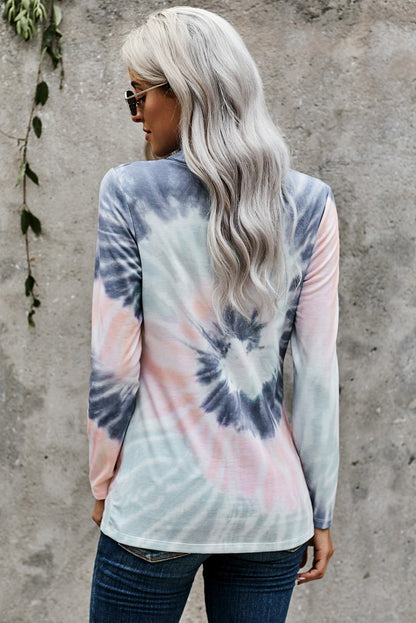 Pull zippé à imprimé tie-dye 