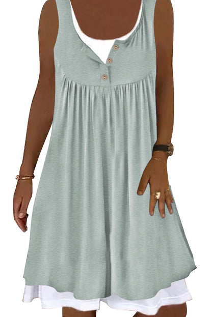 Mini-robe sans manches en deux pièces à volants 