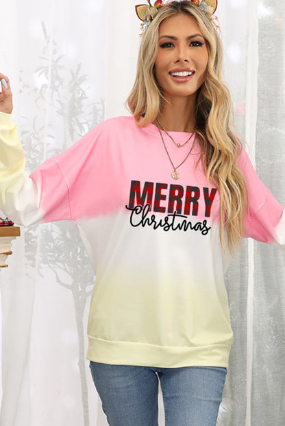 Color Block Tie Dye Pullover Sweatshirt