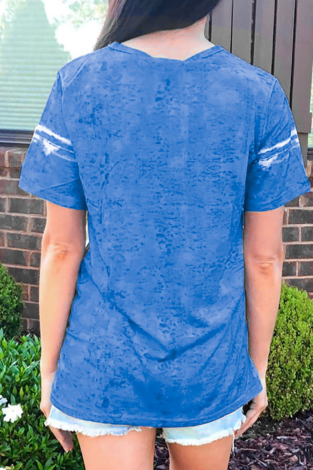 Camiseta con estampado de bloques de color teñido anudado