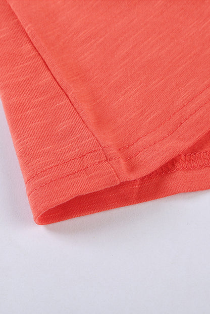 Distressed Crew Neck Leaves Pattern T-shirt