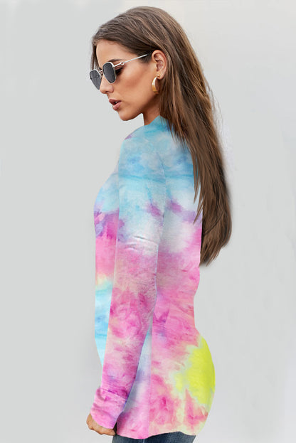 Pull zippé à imprimé tie-dye 