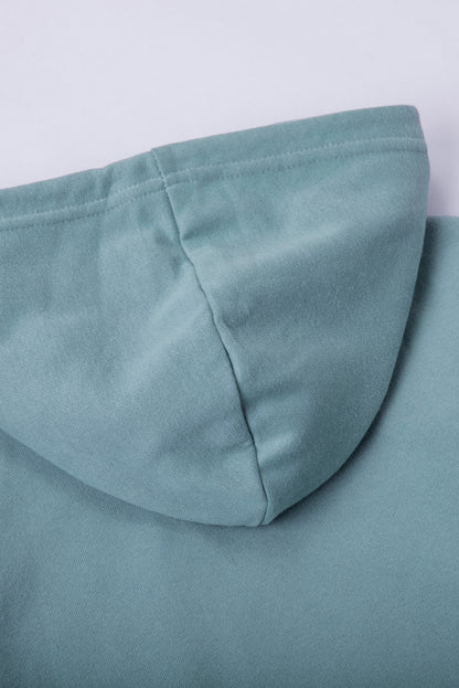 Sweat à capuche à manches longues et demi-fermeture éclair avec poche 