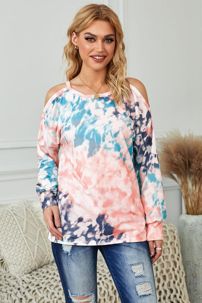 Top con hombros descubiertos y efecto tie dye Waves