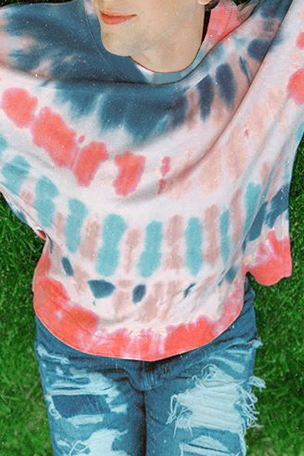 Sweat-shirt tie-dye à fentes latérales