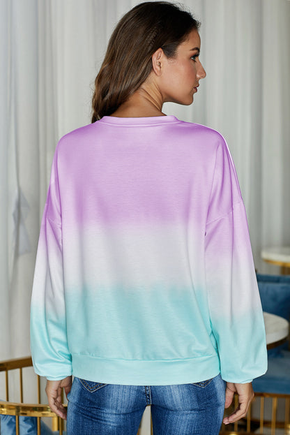 Color Block Tie Dye Pullover Sweatshirt