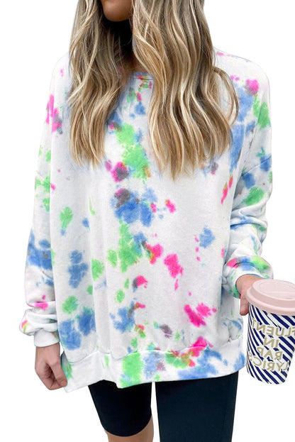 Top extragrande de manga larga con estampado de garabatos