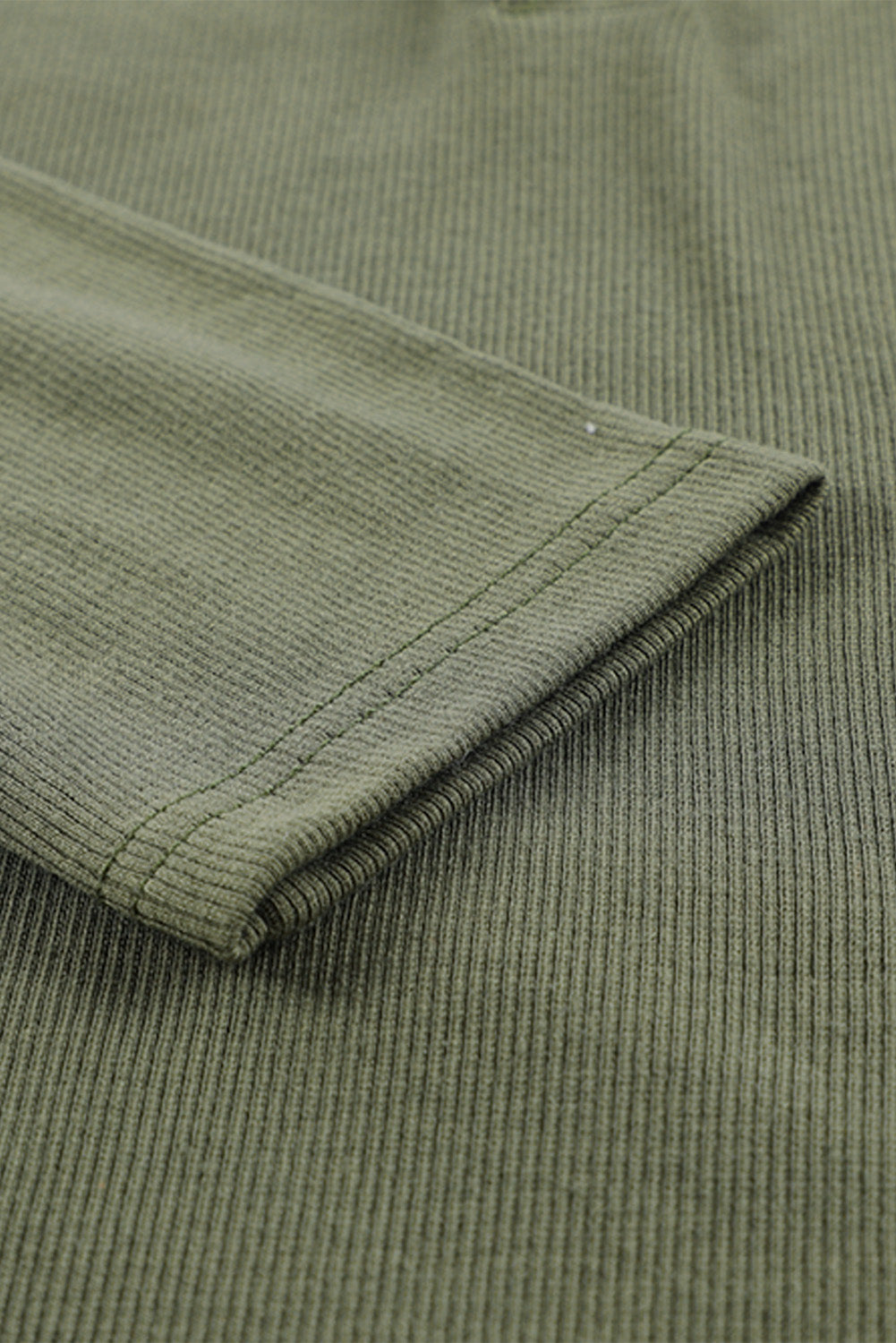 U Neck Button Knit Long Sleeve Top