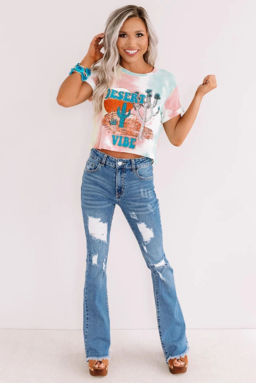DESERT VIBES Tie-dye Crop Top