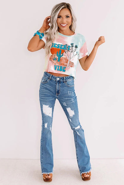 DESERT VIBES Tie-dye Crop Top