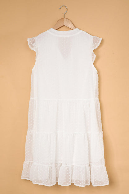 Swiss Dot Tiered Babydoll Mini Dress