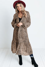 Snakeskin Print Ruffled Open Front Long Cover-up