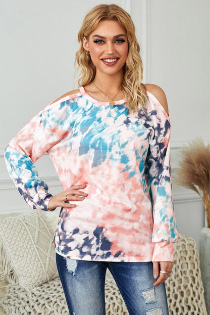 Top con hombros descubiertos y efecto tie dye Waves