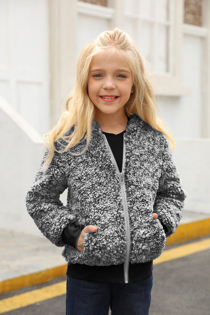 Girls' Faux Fur Bomber Jacket