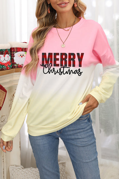 Color Block Tie Dye Pullover Sweatshirt