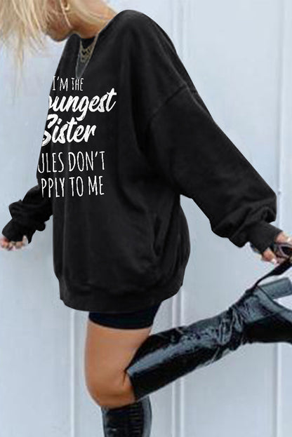 Dark Blue Oversized Solid Drop Shoulder Sweatshirt