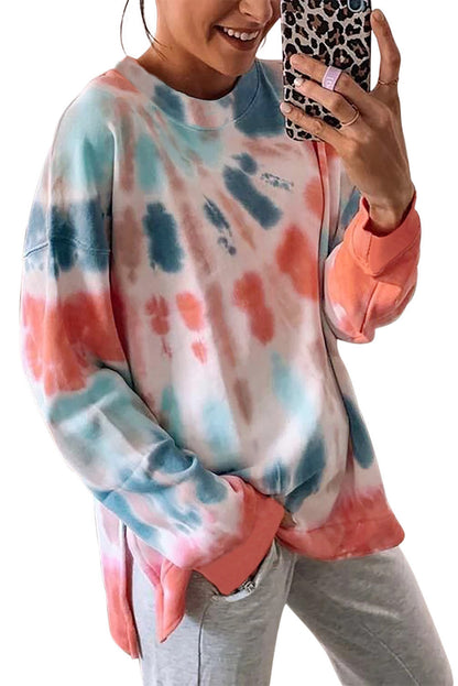 Sweat-shirt tie-dye à fentes latérales