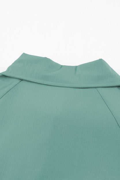 Billowy Sleeves Pocketed Shirt - HannaBanna Clothing