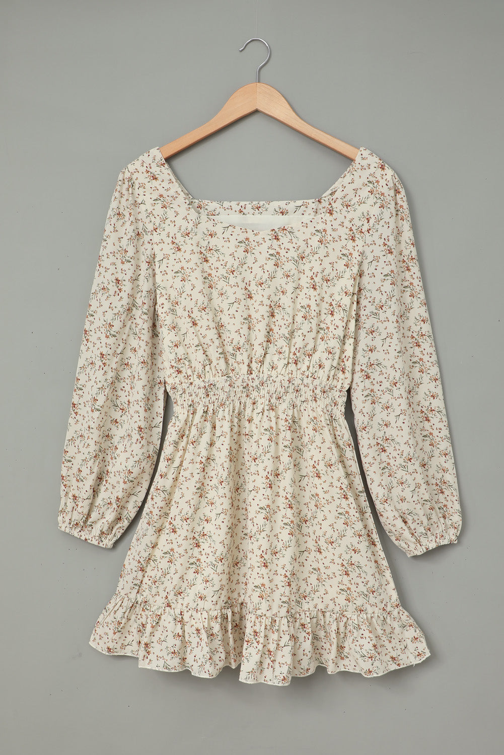 Graceful Elastic Waist Ruffled Floral Dress