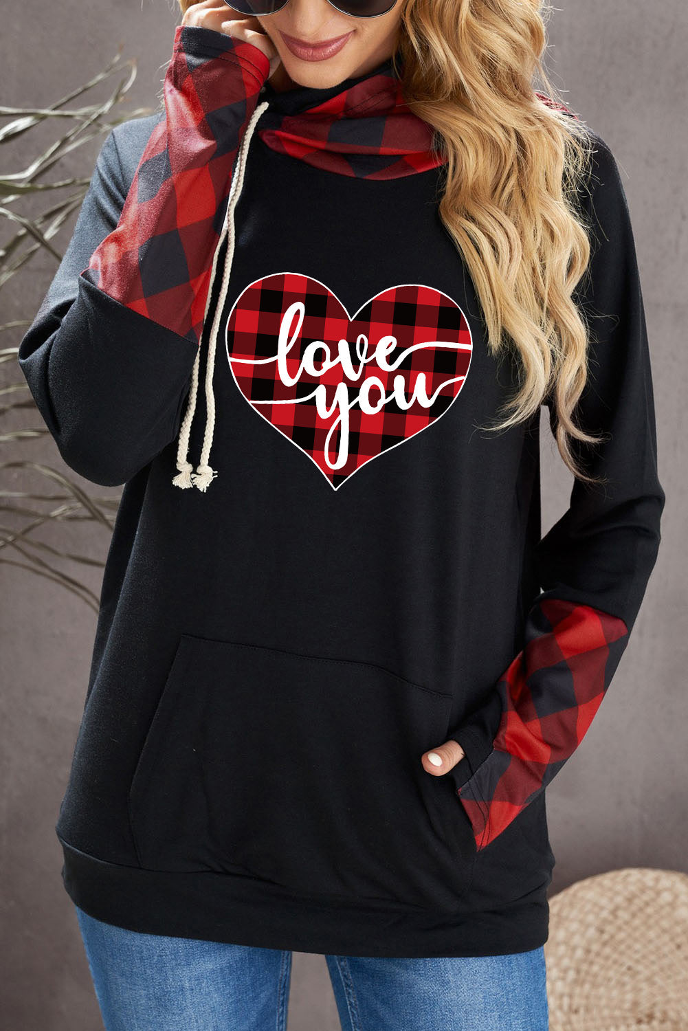 Sweat à capuche avec trou pour le pouce Double Hoods