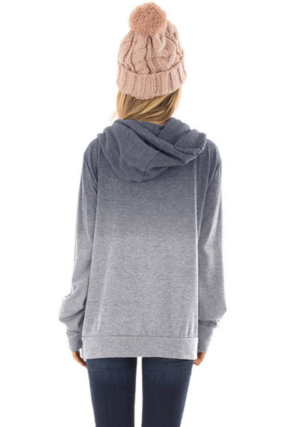 Sweat à capuche à manches longues et pull ombré