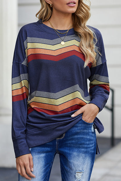 Sweat-shirt classique à blocs de couleurs 