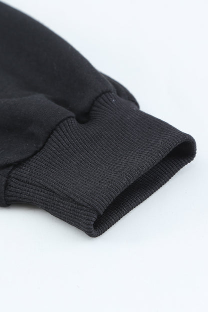 Sweat-shirt ras du cou uni coupe décontractée 