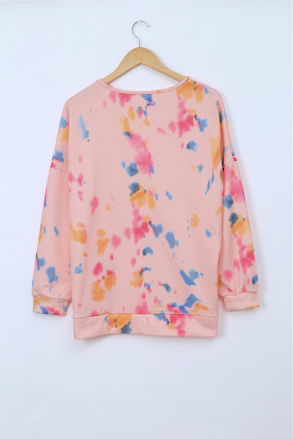 Top extragrande de manga larga con estampado de garabatos