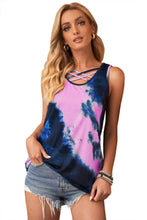 and Tan Tie-Dye Cross Front Tank Top - HannaBanna Clothing