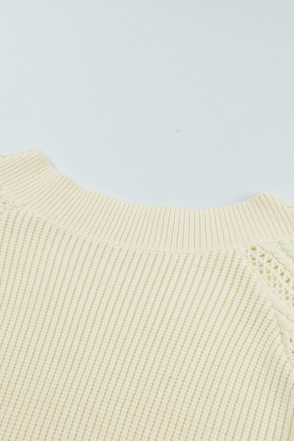 Beige Plain Off Shoulder Knit Pullover Sweater