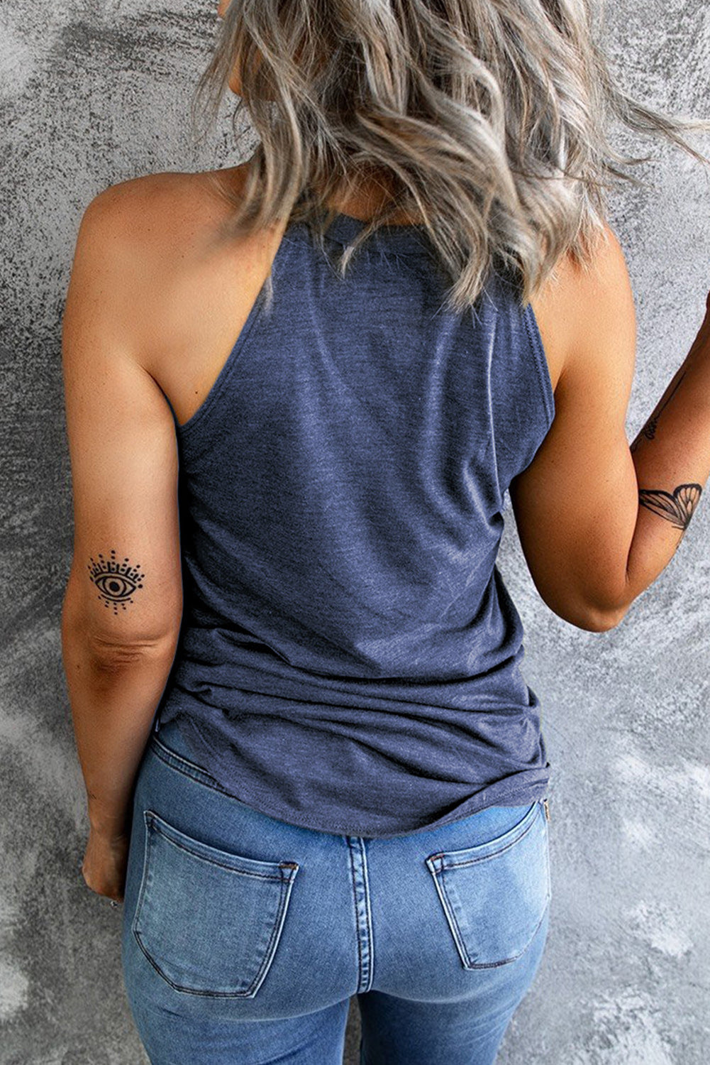 Solid Color Crew Neck Tank Top