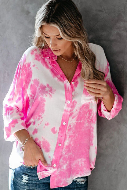 Whirlwind Tie Dye Button Shirt with Pocket