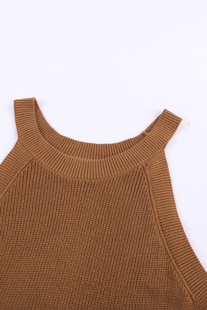 Débardeur slim en tricot côtelé uni 