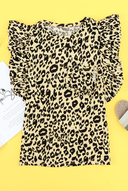 T-shirt à manches courtes et volants imprimés